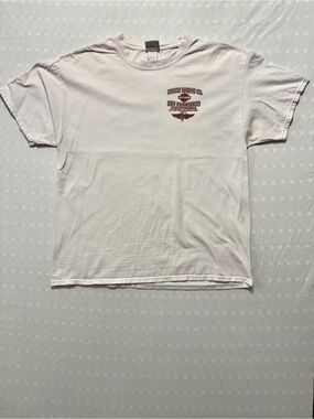 Harley-Davidson White Short Sleeve Tee with Small Brown Chest Graphic